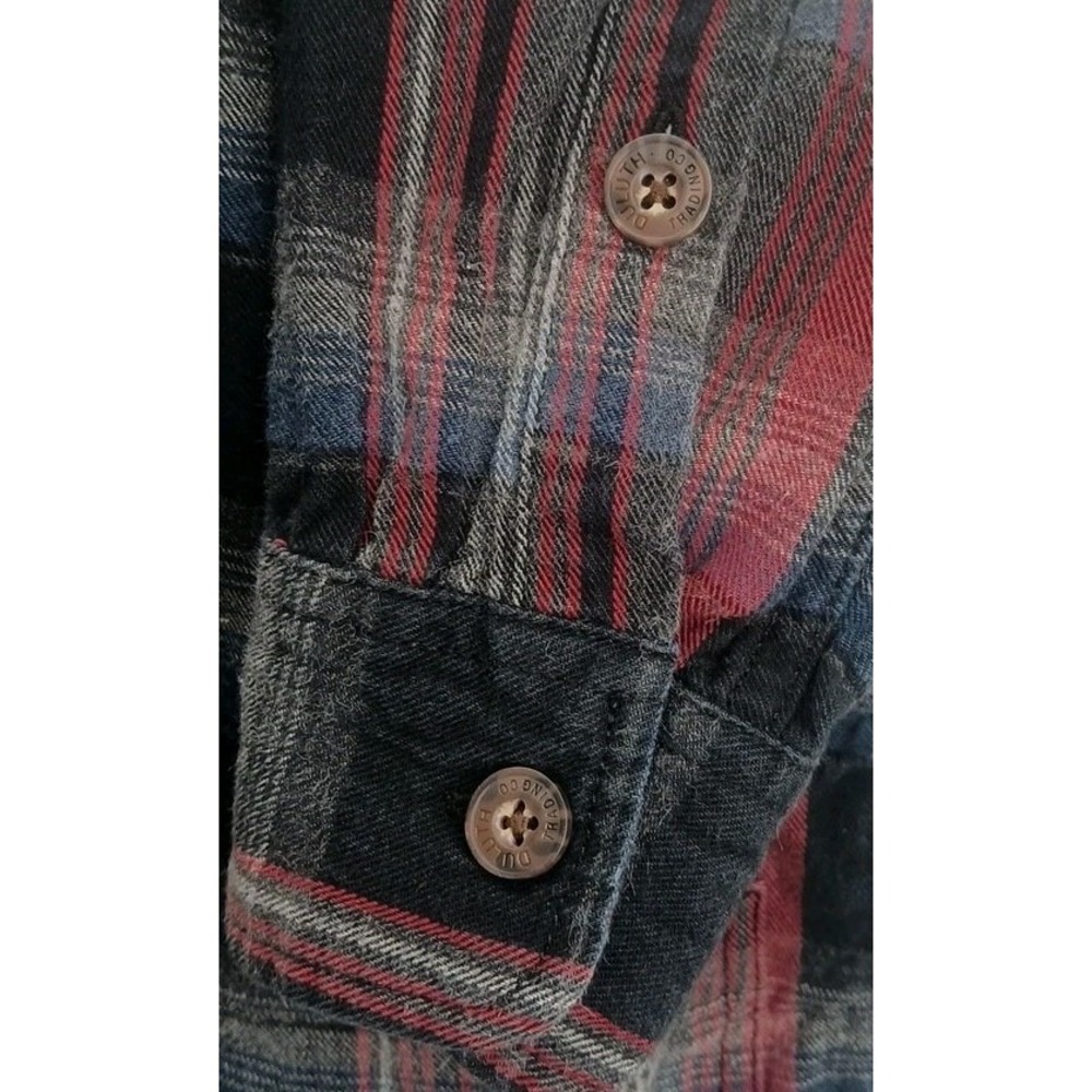 Duluth Trading Company Men's Rugged Black Red Plaid Long Sleeve Relaxed Fit Med - Picture 7 of 11